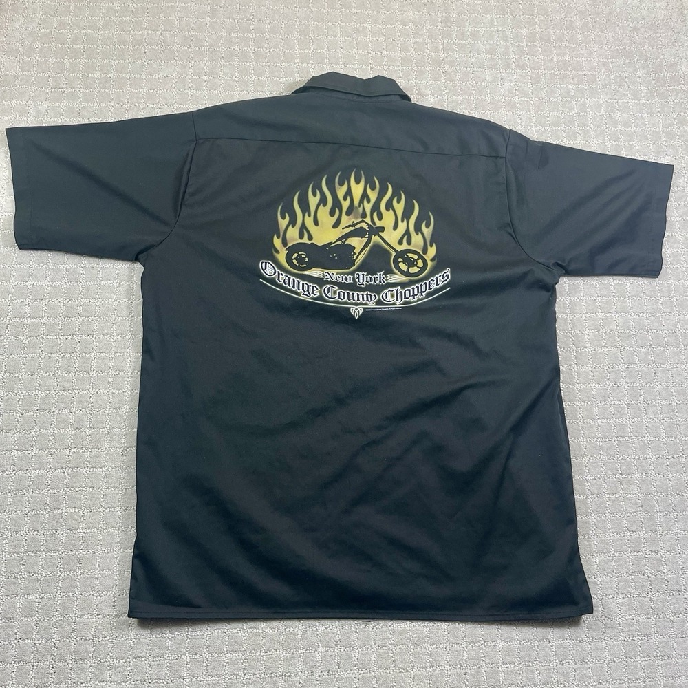 VTG Orange County Choppers 2XL Button‎ Up Short Sleeve Y2K Biker Shirt OCC - Picture 2 of 6